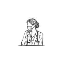 médico silhueta isolado em branco fundo. médico médico ilustração, médico logotipo. vetor