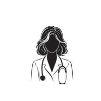 médico silhueta isolado em branco fundo. médico médico ilustração, médico logotipo. vetor