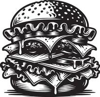 hamburguer ilustração dentro vintage vetor