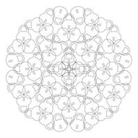 mandala Preto e branco com cadeados em uma branco fundo vetor