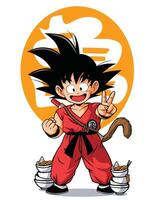 esfera do dragão super herói crianças Goku vetor