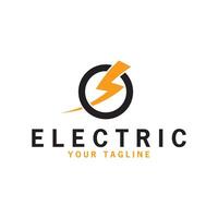 relâmpago Projeto elemento logotipo elétrico poder energia e trovão elétrico símbolo conceito Projeto vetor