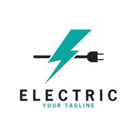 relâmpago Projeto elemento logotipo elétrico poder energia e trovão elétrico símbolo conceito Projeto vetor