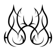 neo abstrato tribal tatuagem. espelho Preto ombro tatuagem. cyber sigilo estilo mão desenhado ornamento. céltico gótico corpo enfeite formas. maori étnico elemento isolado em branco fundo. esboço arte vetor
