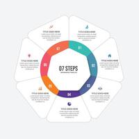 círculo volta ciclo o negócio infográfico Projeto modelo com 8 opções vetor