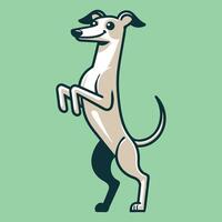 italiano galgo cachorro carrinhos em traseiro pernas ilustração vetor