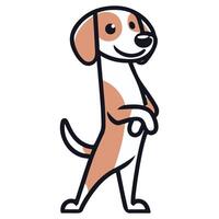 americano foxhound cachorro carrinhos em traseiro pernas ilustração vetor