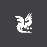 moderno minimalista Dragão logotipo projeto, Dragão ilustração vetor
