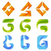 gradiente g moderno logotipo agrupar vetor