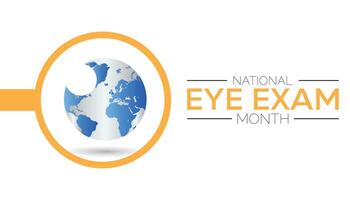 nacional olho exame mês é observado cada ano em agosto.banner Projeto modelo ilustração fundo Projeto. vetor