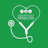 digestivo trato paralisia consciência mês é observado cada ano em agosto.banner Projeto modelo ilustração fundo Projeto. vetor