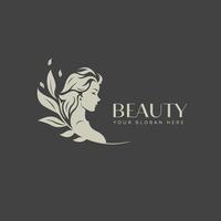 uma simples e elegante logotipo Projeto apresentando uma metade face do uma lindo mulher, representando beleza e saúde. a logotipo é perfeito para negócios dentro a beleza, cuidados com a pele, ou saúde indústria vetor