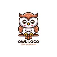 design de logotipo de coruja bonito vetor