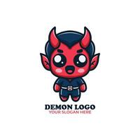 fofa pequeno demônio logotipo Projeto vetor