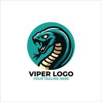 impressionante víbora mascote logotipo Projeto vetor