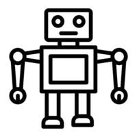 brinquedo robô linha ícone Projeto vetor