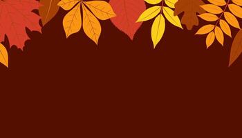 outono folhas horizontal bandeira ou fundo decorado com multicolorido folhas fronteira. plano ilustração vetor