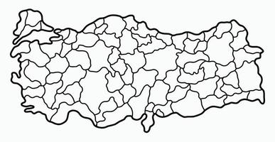 doodle desenho à mão livre do mapa da Turquia. vetor