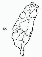 doodle desenho à mão livre do mapa de taiwan. vetor