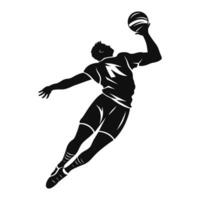 voleibol jogador Preto cor ilustração vetor