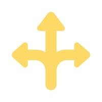três caminho direção seta sinal, estrada placa direção ícone, Projeto vetor