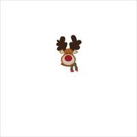 Natal camiseta Projeto com jacquard tricô. imagem do uma papai noel veado com vermelho nariz vetor