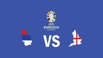 Sérvia e Inglaterra Combine mapa bandeira euro 2024 abstrato equipes Projeto com oficial símbolo logotipo países europeu futebol ilustração vetor