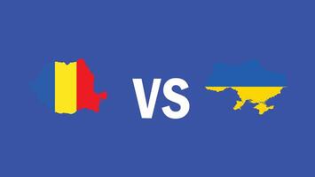 romênia e Ucrânia Combine Projeto bandeira mapa europeu nações 2024 equipes países europeu Alemanha futebol símbolo logotipo ilustração vetor