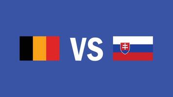 Bélgica e Eslováquia Combine Projeto bandeira emblema europeu nações 2024 equipes países europeu Alemanha futebol símbolo logotipo ilustração vetor