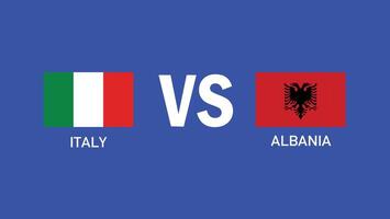 Itália e Albânia Combine Projeto bandeira europeu nações 2024 equipes países europeu Alemanha futebol símbolo logotipo ilustração vetor