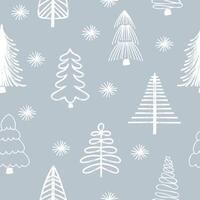 desatado padronizar com Natal árvores escova pintado estilizado impressão para Novo ano e Natal feriado. vetor