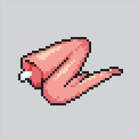 pixel arte ilustração frango eu no. pixelizada aves. aves de capoeira frango carne pixelizada para a pixel arte jogos e ícone para local na rede Internet e jogo. velho escola retrô. vetor