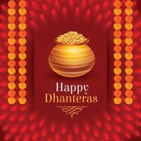 adorável hindu festival do feliz dhanteras Projeto vetor