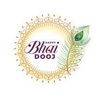 feliz bhai dooj desejos cumprimento cartão Projeto vetor