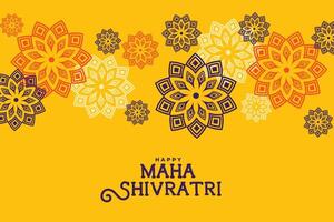 feliz maha Shivratri étnico estilo flor Projeto vetor