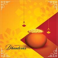 feliz dhanteras festival cumprimento cartão fundo Projeto vetor