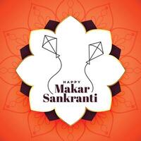 feliz Makar Sankranti laranja criativo festival fundo vetor
