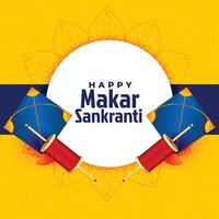 feliz Makar Sankranti festival cartão com pipa Projeto vetor