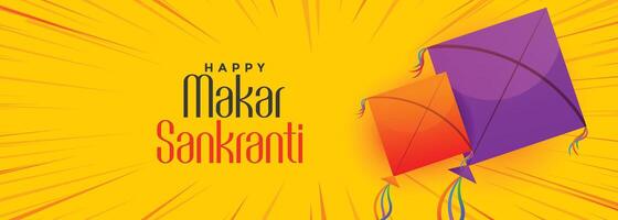 feliz Makar Sankranti festival do pipas bandeira Projeto vetor