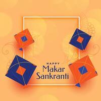 elegante Makar Sankranti pipas fundo com texto espaço vetor