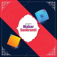 feliz Makar Sankranti desejos festival cartão Projeto vetor