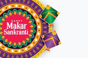 decorativo feliz Makar Sankranti indiano festival fundo vetor