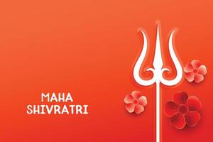 maha Shivratri festival lindo cumprimento com Trishul vetor