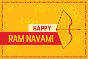 feliz RAM navami amarelo celebração festival cartão Projeto vetor