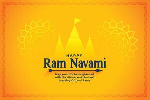 feliz RAM navami religioso festival cartão Projeto vetor