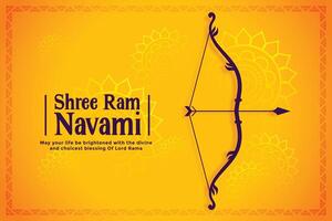 feliz RAM navami festival desejos cartão fundo vetor