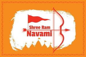 tradicional shree RAM navami festival cartão Projeto vetor