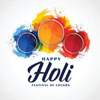 três pó cor pratos feliz holi fundo vetor