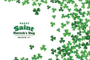 feliz santo patricks dia verde trevo folhas fundo vetor