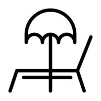 de praia cadeira ícone, sinal, símbolo dentro linha estilo. ilustração vetor